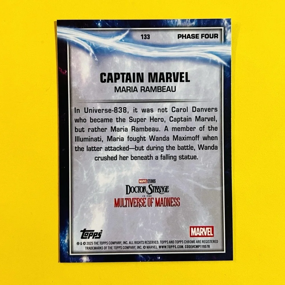 2025 Topps Chrome Marvel Studios‎ Maria Rambeau Captain Marvel #133 Phase Four